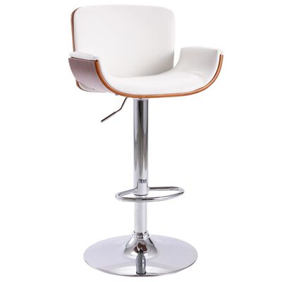 vidaXL Krzesło barowe, białe, obite sztuczną skórą