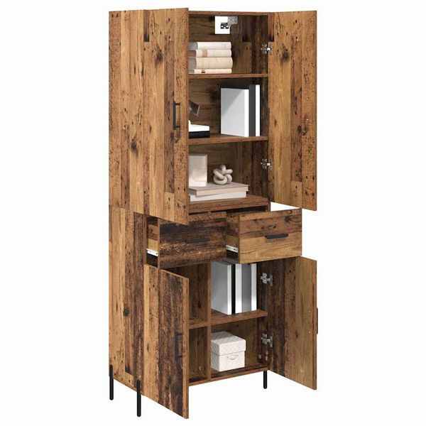 vidaXL Highboard Montowane na ścianie Stare drewno 69,5 x 34 x 180 cm