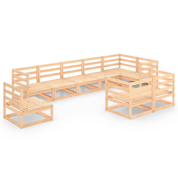 vidaXL 9-cz. zestaw mebli wypoczynkowych do ogrodu, drewno sosnowe