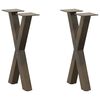 vidaXL Nogi do stolika kawowego w kształcie litery X 2 szt. Naturalna stal 38x(42-43) cm Stal