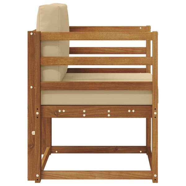 vidaXL Sofa na zewnątrz Lite drewno akacjowe i poliester Naturalny