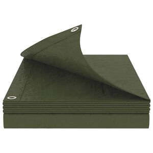 vidaXL Plandeka z oczkami zielony 4 x 4 m 90 gsm PE