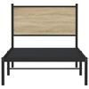 vidaXL Metalowa rama łóżka, bez materaca, dąb sonoma, 90x200 cm