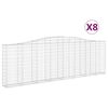 vidaXL Kosze gabionowe, 8 szt, 400x30x120/140 cm, galwanizowane żelazo