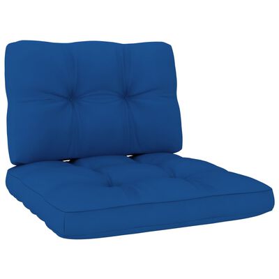 vidaXL Krzesła ogrodowe z kobaltowymi poduszkami, 2 szt., drewniane