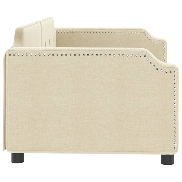 vidaXL Sofa z funkcją spania, kremowe, 90x200 cm, obita tkaniną