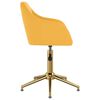 vidaXL Obrotowe krzesła stołowe, 6 szt., żółte, obite aksamitem