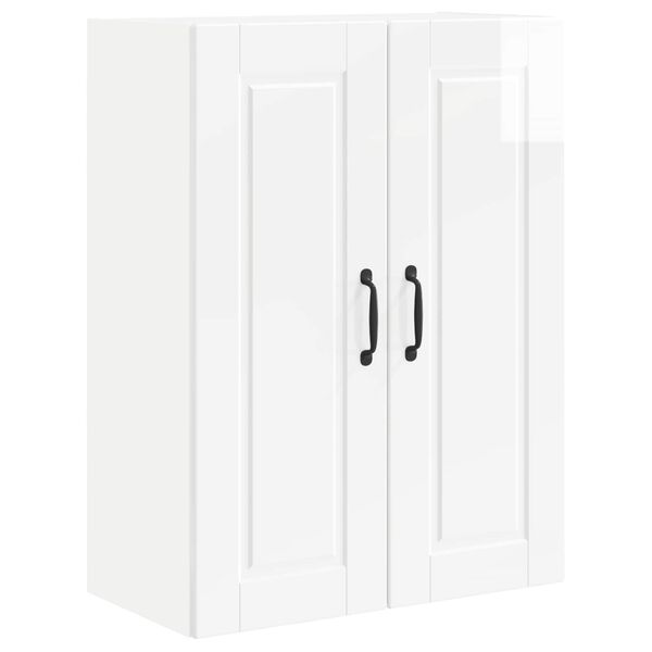 vidaXL Szafka kuchenna z p&oacute;łką Wysoki połysk biały 60 x 31 x 80 cm