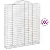 vidaXL Kosze gabionowe, 6 szt, 200x50x220/240 cm, galwanizowane żelazo