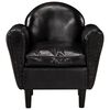 vidaXL Fotel klubowy, czarny, 77x65x79 cm, sk&oacute;ra naturalna