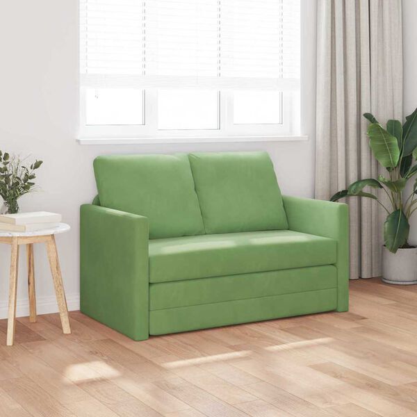 vidaXL Sofa Bed Jasnozielony 204 x 122 x 60 cm Aksamit