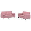 vidaXL 2-cz. komplet wypoczynkowy z poduszkami, r&oacute;żowy, aksamit