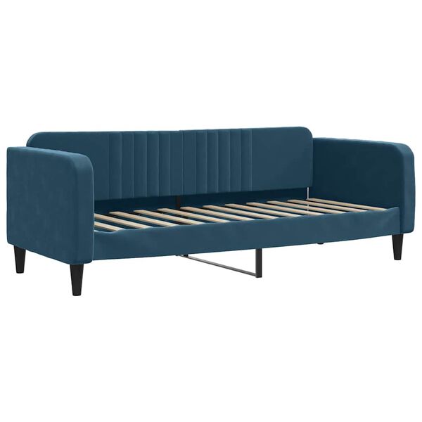 vidaXL Sofa rozsuwana z szufladami, niebieska, 80x200 cm, aksamit