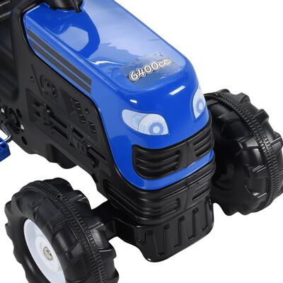 vidaXL Traktor dziecięcy z pedałami, niebieski