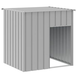 vidaXL Domek dla psa z dachem, jasnoszary, 110x103x109 cm, ocynkowana stal