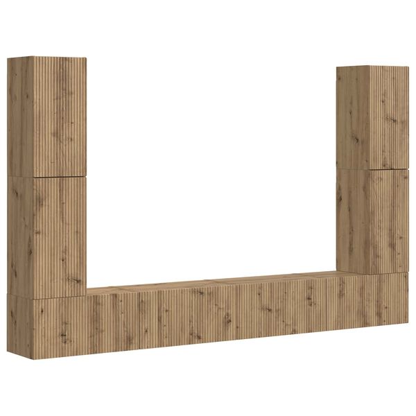 vidaXL Zestaw szafek RTV 8 pcs Dąb rzemieślniczy