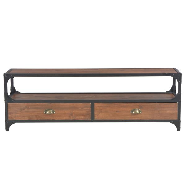 vidaXL Szafka pod TV z 2 szufladami, 120x30x40 cm, lite drewno sosnowe