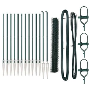 vidaXL Sześciokątne ogrodzenie z słupkiem 25 x 1,4 m Stal pokryta PVC
