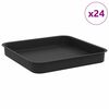 vidaXL Kwadratowa Taca na Kwiaty 24 szt. Czarny 15 x 15 x 2 cm