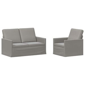 vidaXL Zestaw Sof 2 pcs jasnoszary Welur