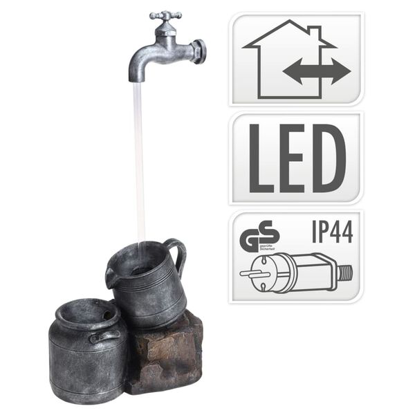 ProGarden Fontanna ogrodowa z LED, w kształcie konewki