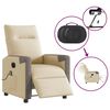 vidaXL Rozkładany fotel masujący, elektryczny, kremowy, tkanina