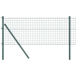 vidaXL Ogrodzenie z słupkiem Zielony 0,4 x 10 m Stal i PVC