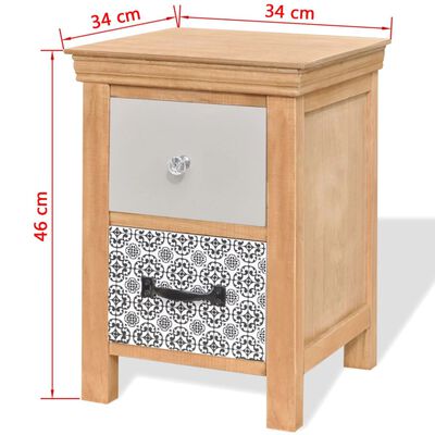 vidaXL Szafki z szufladkami 2 szt., 34x34x46 cm, lite drewno