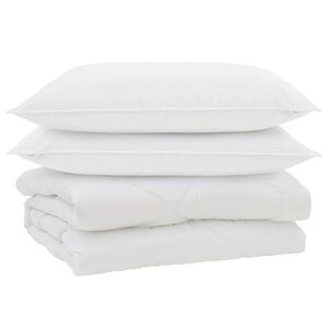 vidaXL Kołdra z poduszką 3 pcs Biały Mikrofibra