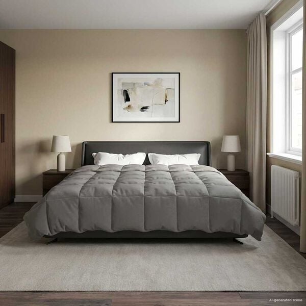 vidaXL Kołdra na cały rok Jasnoszary 220 x 260 cm Mikrofibra