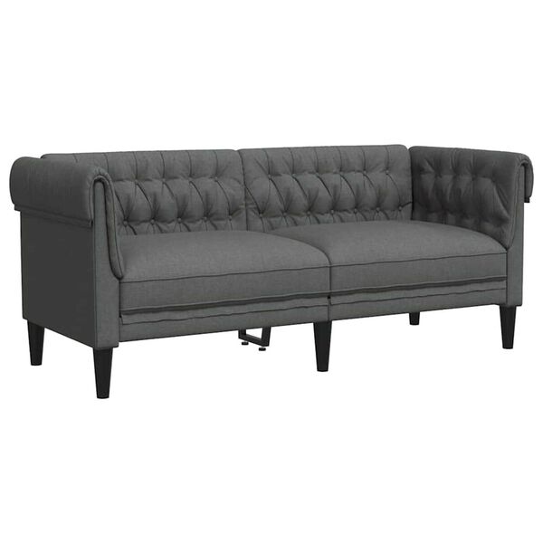 vidaXL Sofa do salonu 2 pcs Ciemnoszary tkanina