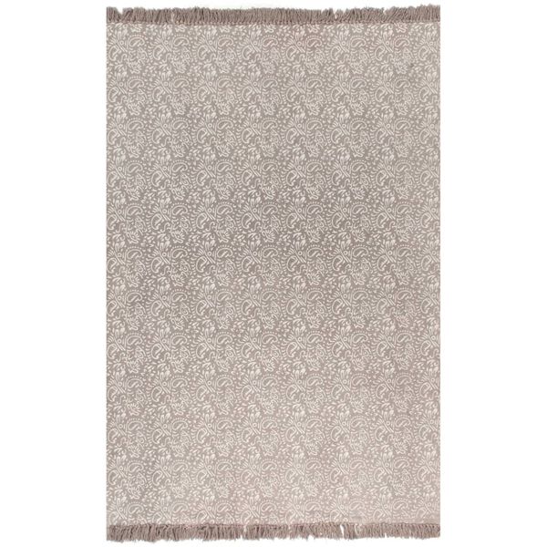 vidaXL Dywan typu kilim, bawełna, 160 x 230 cm, taupe ze wzorem