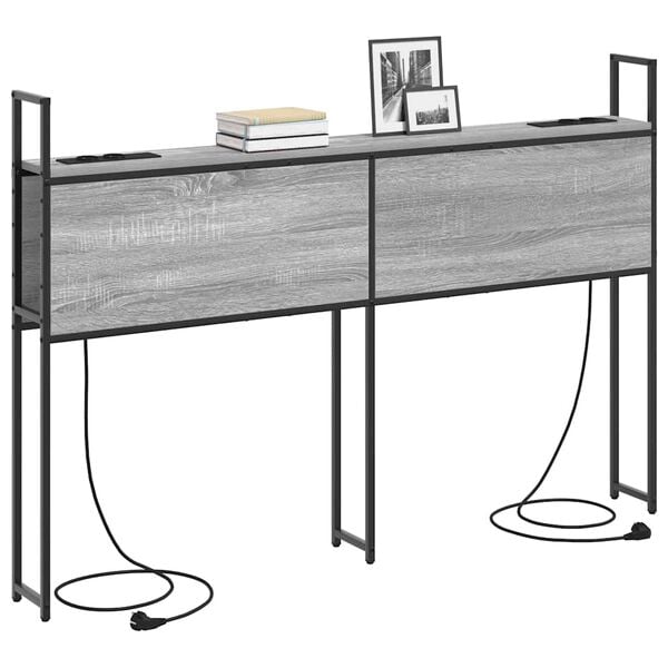 vidaXL Szafka z Ładowaniem z p&oacute;łką Szary dąb sonoma 163 x 15 x 98 cm