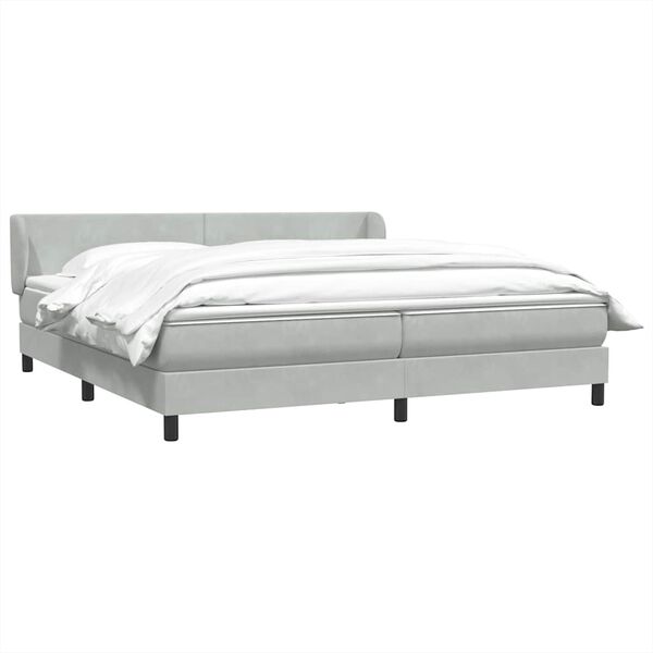 vidaXL Ł&oacute;żko typu Box Spring z materacami Jasnoszary 180x210 cm