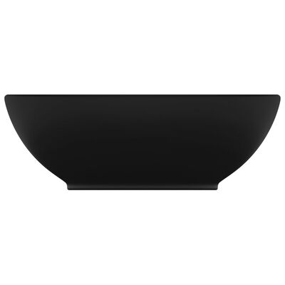 vidaXL Luksusowa, owalna umywalka, matowa czerń, 40x33 cm, ceramiczna