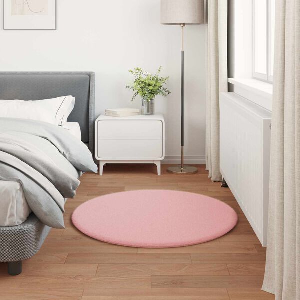 vidaXL Antypoślizgowy dywan z sztucznego futra kr&oacute;lika Olite R&oacute;żowy