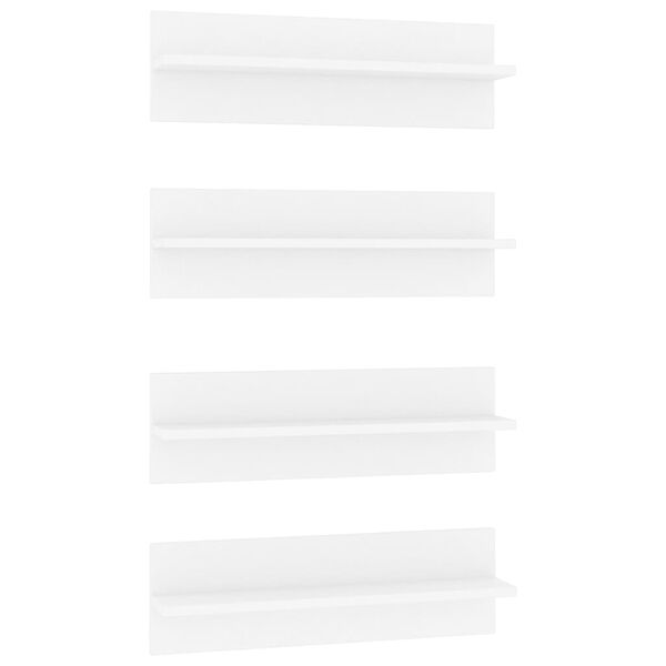 vidaXL P&oacute;łki ścienne, 4 szt., białe, 60x11,5x18 cm