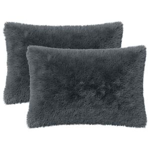 vidaXL Poduszka z poduszką HEERLEN 2 szt. antracytowy Fleece PV