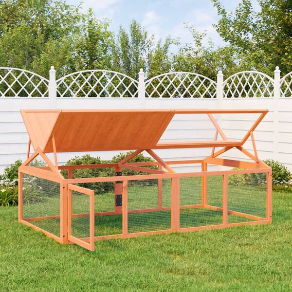 vidaXL Wybieg, brązowy, 200x112,5x74 cm, lite drewno sosnowe