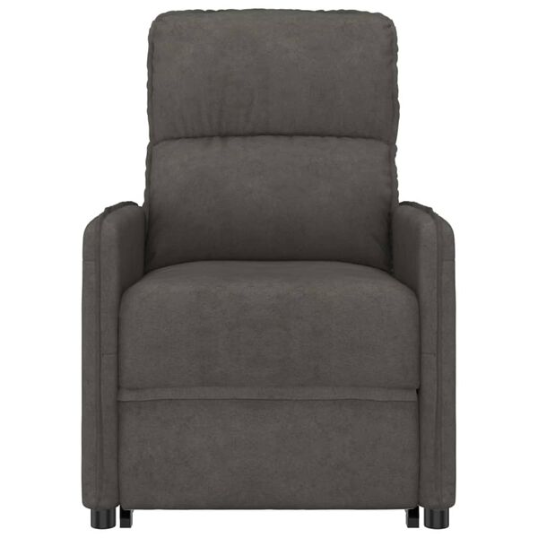 vidaXL Podnoszony fotel masujący, ciemnoszary, obity mikrofibrą