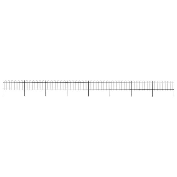 vidaXL Ogrodzenie ogrodowe z obręczą, stal, 1426 x 80 cm, czarne