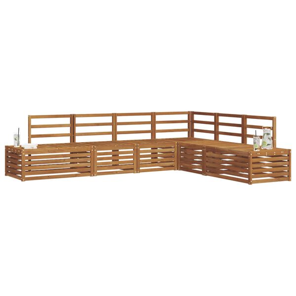 vidaXL Zestaw sof na zewnątrz 6 Sztuka Naturalny Lite Drewno Akacji