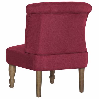 vidaXL Krzesło w stylu francuskim, czerwone wino, materiałowe