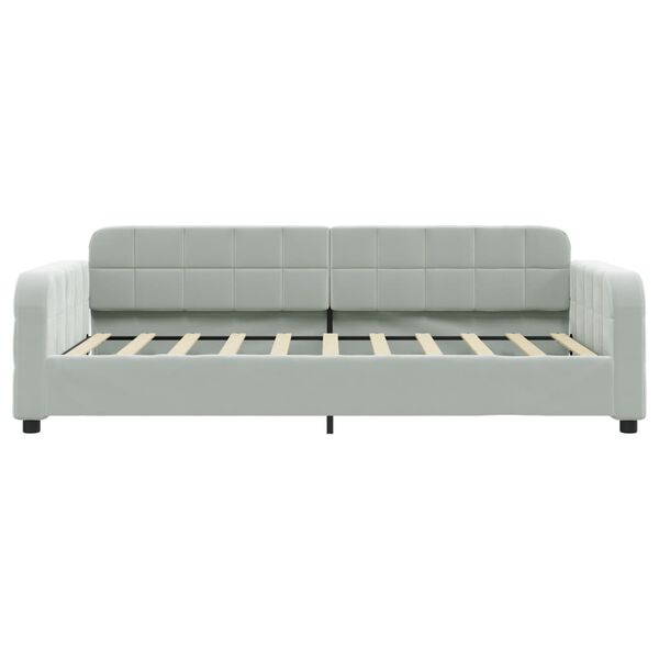 vidaXL Sofa z funkcją spania, jasnoszara, 90x190 cm, obita aksamitem