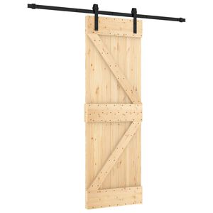 vidaXL Drzwi przesuwne 70 x 210 cm Lite Drewno Sosnowe (Nieobrobione)