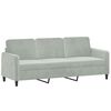 vidaXL 3-osobowa sofa z podnóżkiem, jasnoszara, 180 cm, aksamit