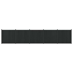 vidaXL Panel ogrodzeniowy 5 szt. 880 x 186,5 cm WPC i aluminium Czarny