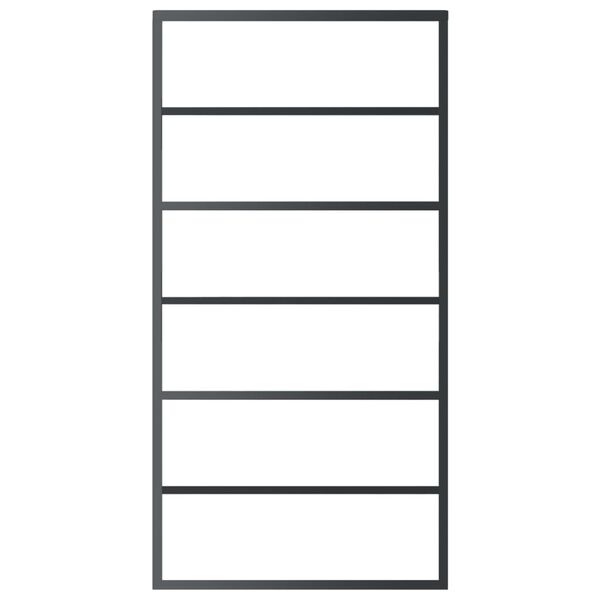 vidaXL Drzwi przesuwne z osprzętem, szkło ESG i aluminium, 102x205 cm