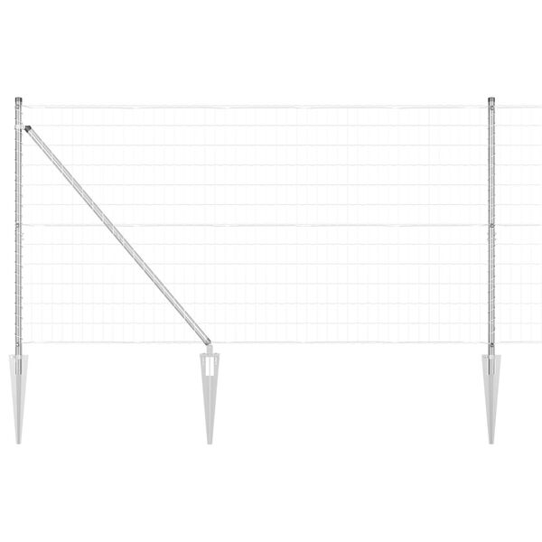 vidaXL Ogrodzenie z słupkiem Srebrny 1,4 x 10 m Stal
