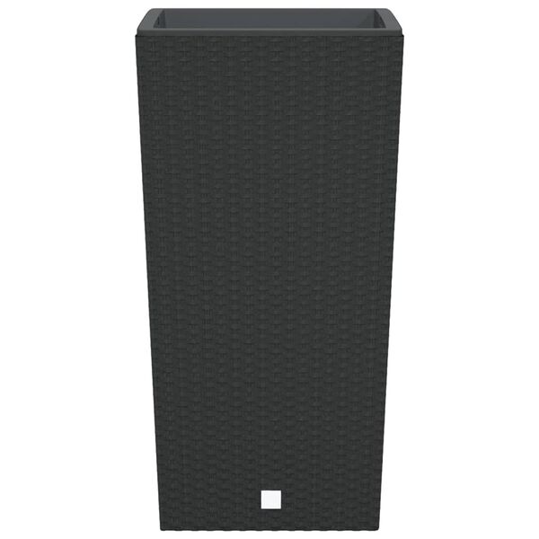vidaXL Donica z pojemnikiem wewnętrznym, antracyt, 21/49 L, rattan PP